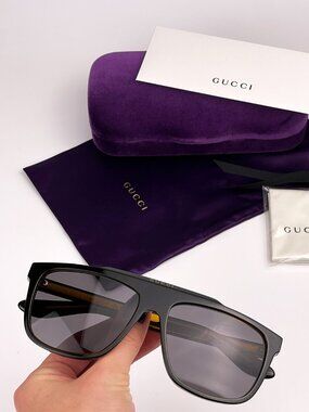 GUCCI GG1039S 001 Black Gray Aviator Men Sunglasses